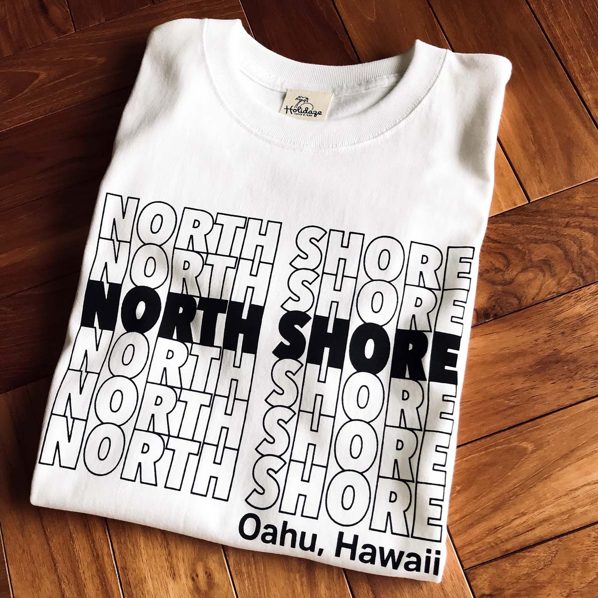 NORTH SHORE（ノースショア） - ハワイアン サーフTシャツ - ホワイト - HOLIDAZE（ホリデイズ ） | Horizon Blue